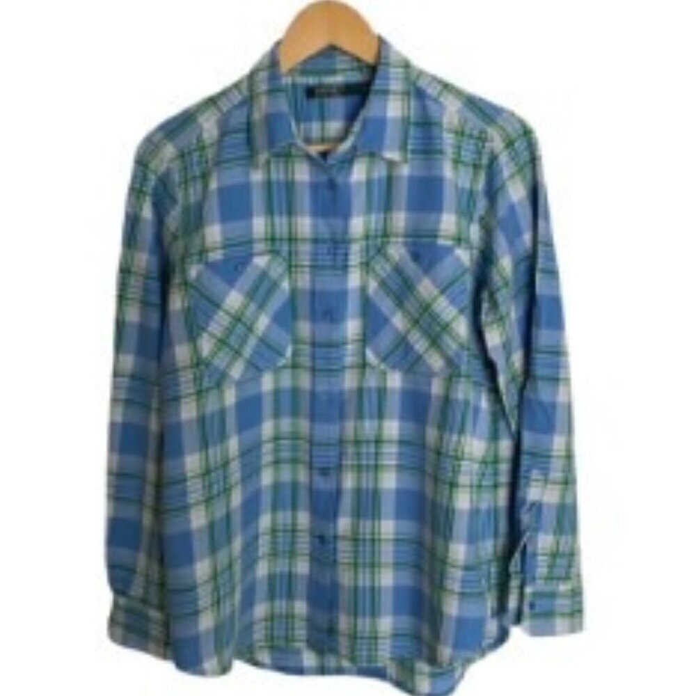 Ralph Lauren Blue & Green Plaid Button Down Shirt Large